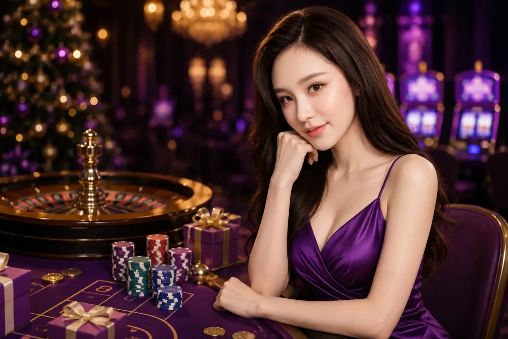 Glamorous casino holiday night scene Glamorous casino holiday night scene